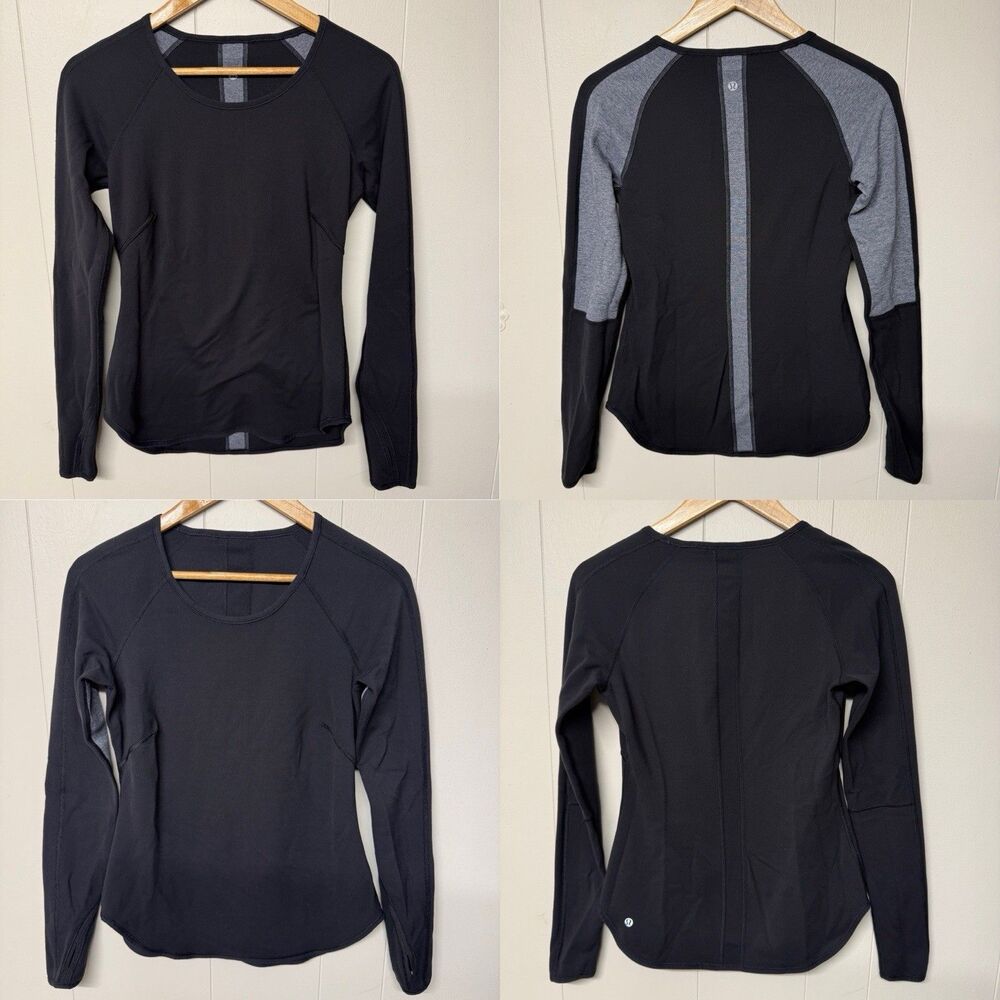LuluLemon Runder Under Reversible Long Sleeve Athletic Top Thump Hole Women S